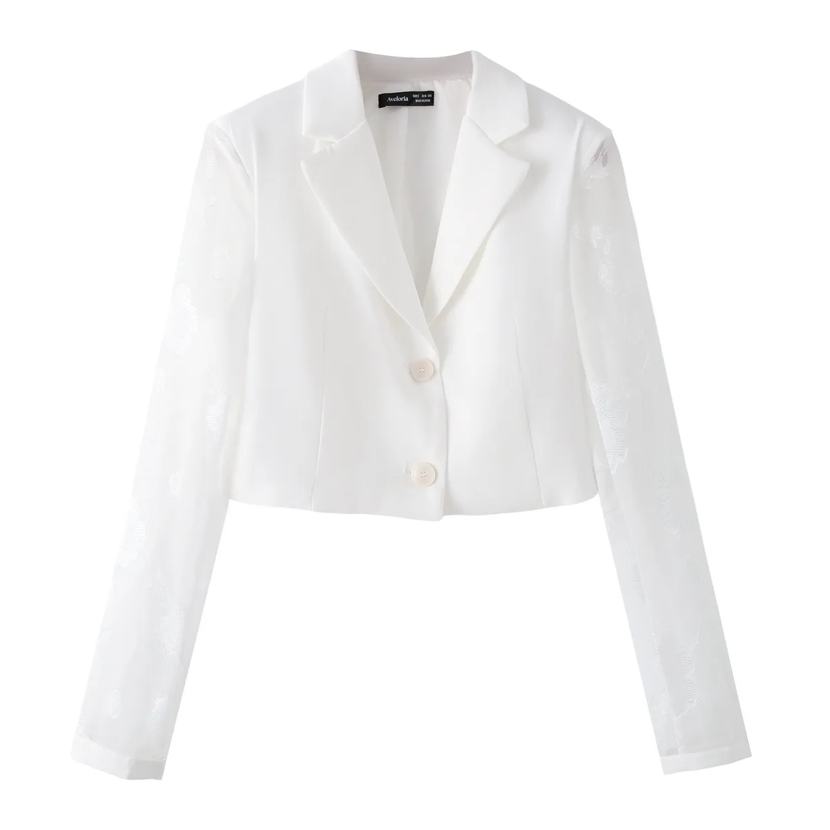 

Europe and America The Spring and Autumn Annals Women Blazer Chiffon Jacquard Splice Short Style Coat High Waist Comfortable