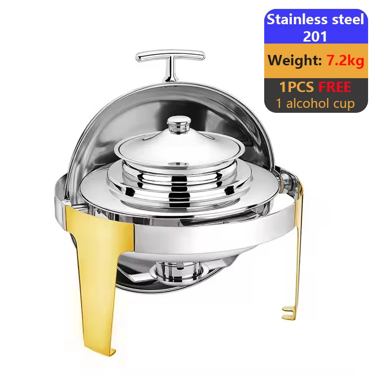 

Принадлежности для ресторана отеля, оконная крышка с рулонной крышкой, набор для шведского стола, круглый гидравлический горячий горшок, 6-литровый горячий горшок для общественного питания