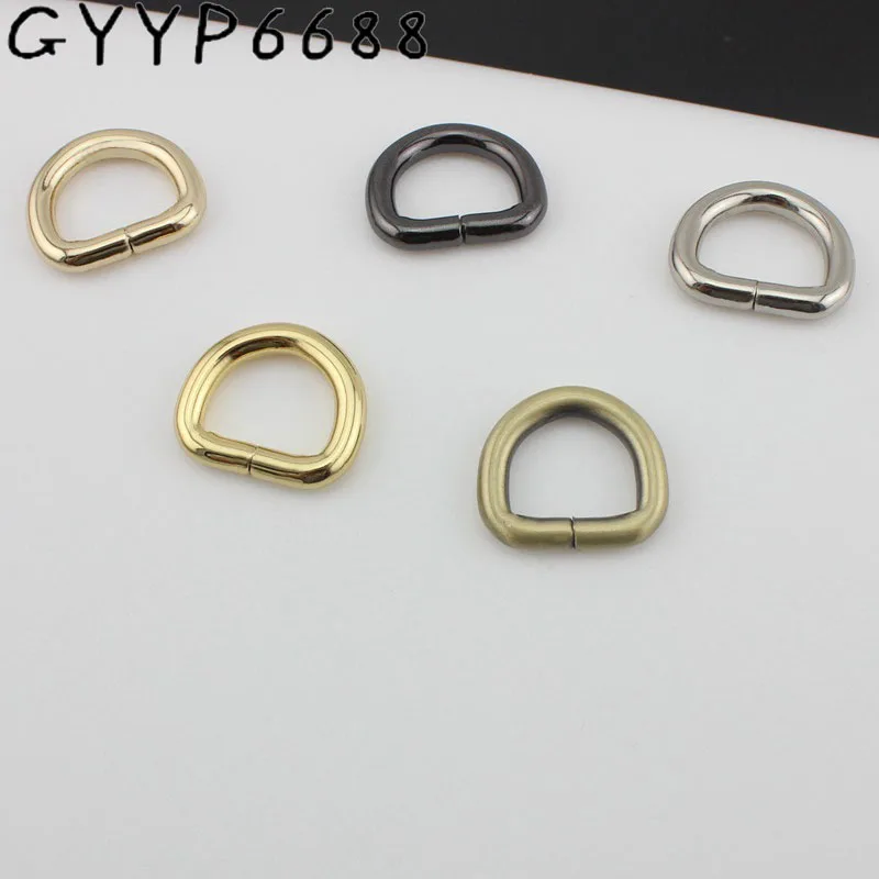 

50-200pcs 5 colors line 4.0mm 16mm inside Opened ring hardware metal gold round d-ring for bag brush gold silver