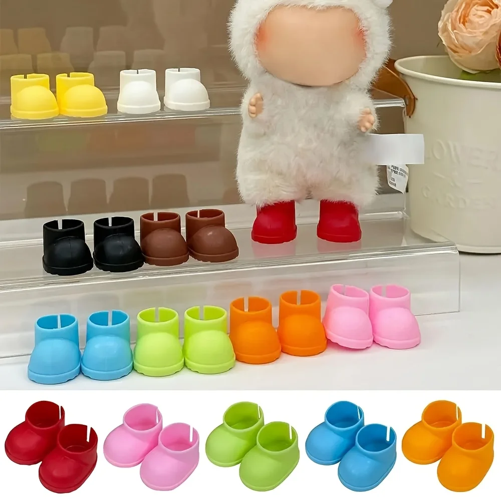 3 paar willekeurige poppenschoenen in levendige kleuren 6,69 inch staande en antislip PVC regenlaarzen voor poppen poppenhuisdecoraties