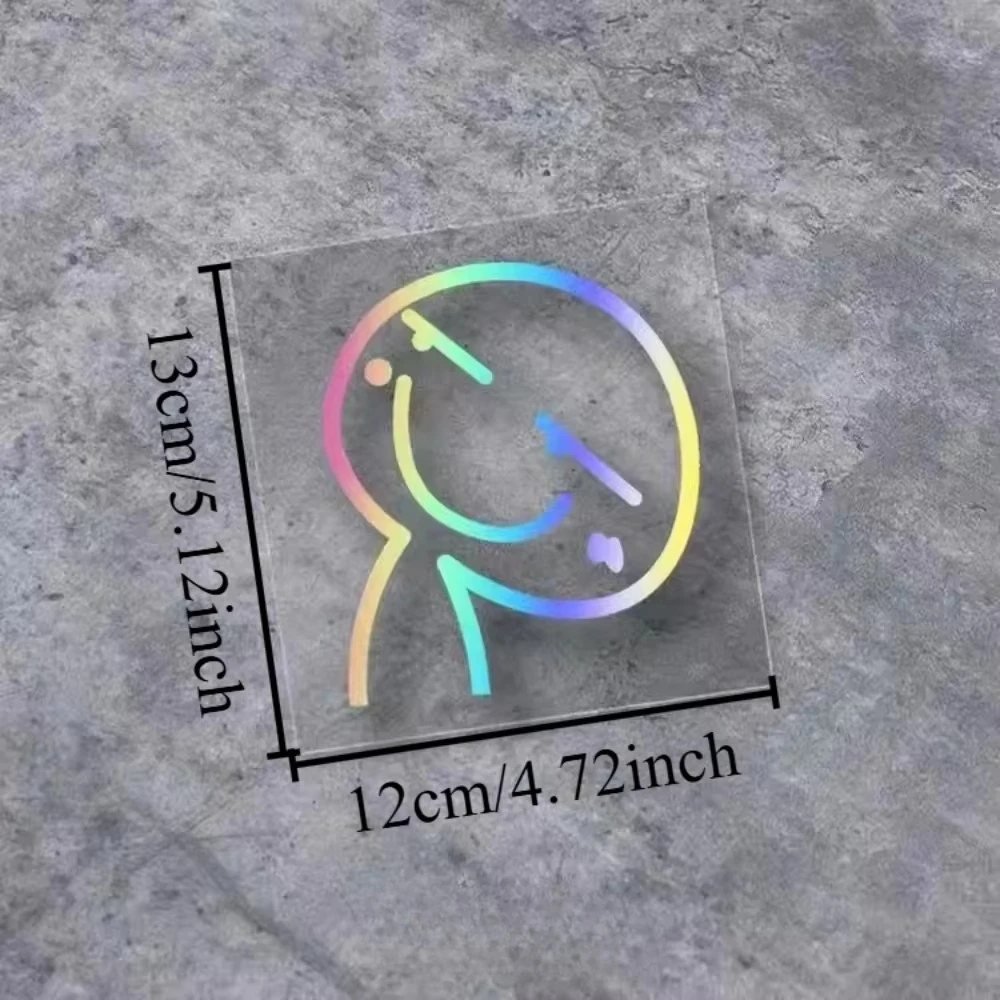1PC Funny Wink Smiley Face Vinyl Sticker, Waterproof Creative Car Decal Multiple Colors for Auto DIY Exterior Decor
