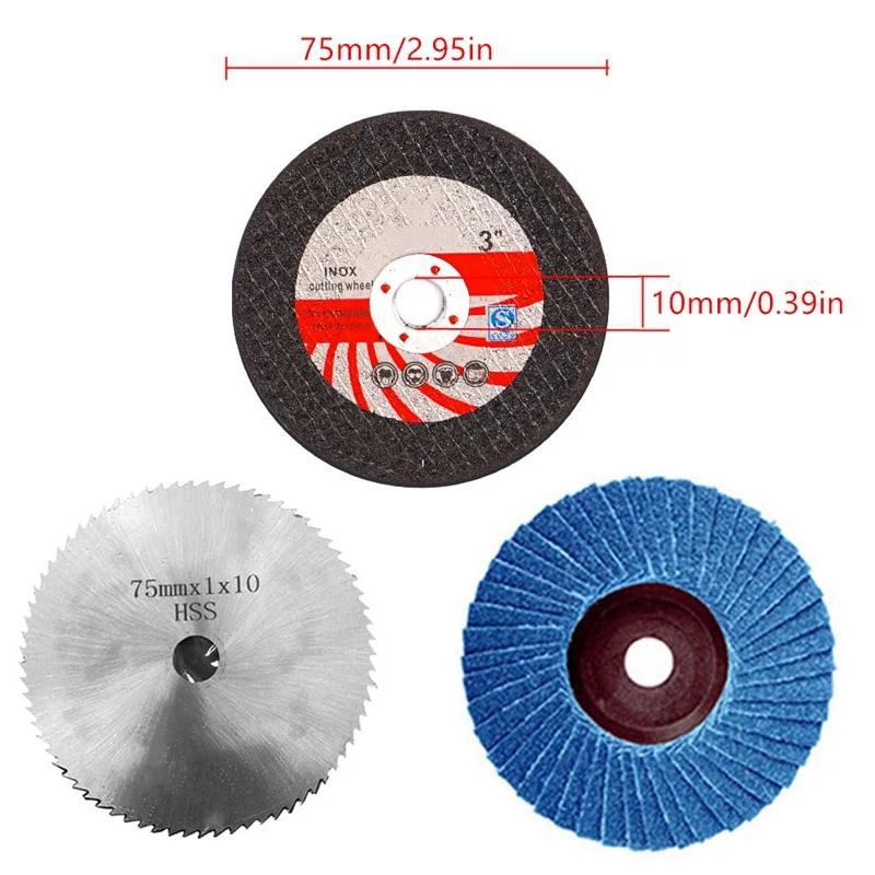 5Pcs 75Mm Cutting Disc For 10Mm Bore Angle Grinder Metal Circular Saw Blade Flat Flap Grinding Wheel Milling Tool