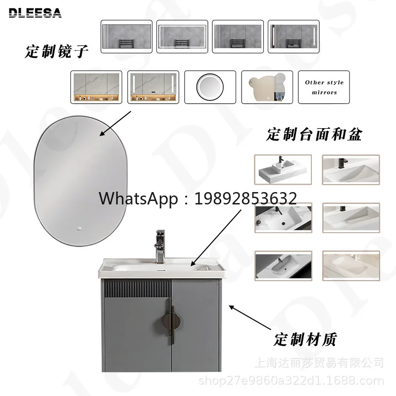 LYY خزانة الحمام حوض السيراميك مغسلة الحمام حوض مغسلة مزيج خزانة الحمام المثبتة على الحائط