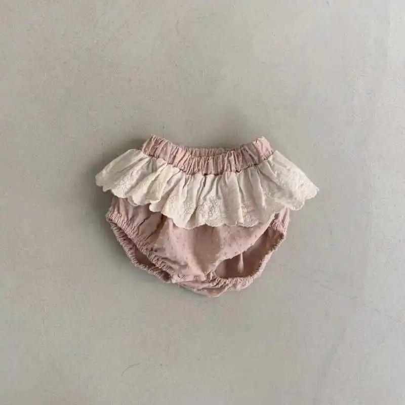 Shorts brodés en dentelle pour enfants, vêtements pour bébés, style coréen, décontracté, simple, à la mode, nouveau, été