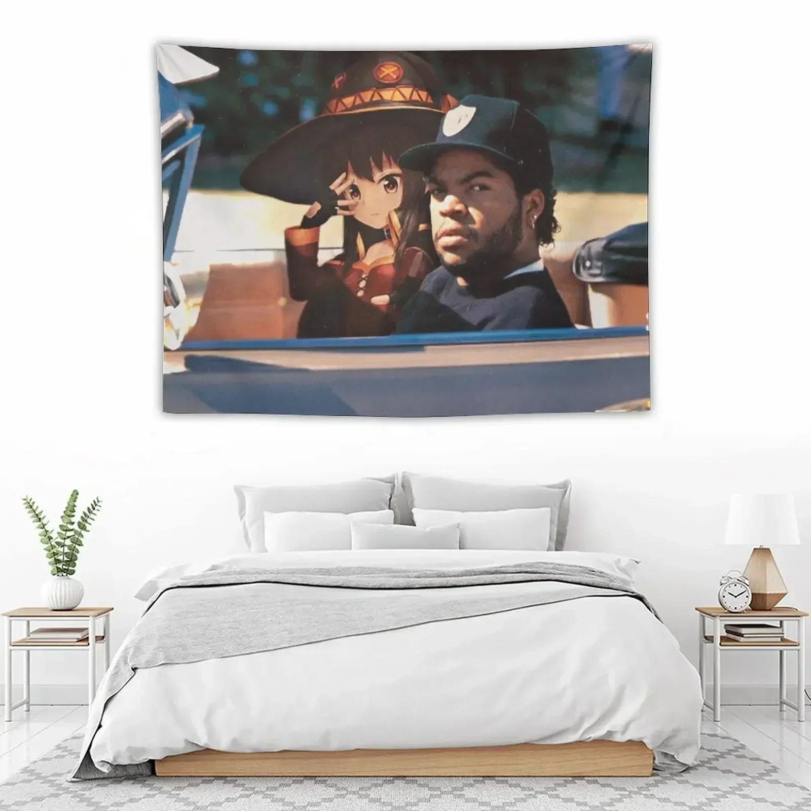 

Drivin with Megumin-chan Tapestry Wall Decoration Items For Bedroom Home Decor Aesthetic Tapestry