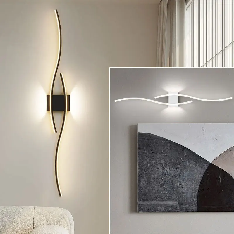 

Nordic Interior LED Wall Lighting Fixture Decor for Bathroom Living Room Aluminum LED Wall Lamps Wall lights for Foyer AC85-265V