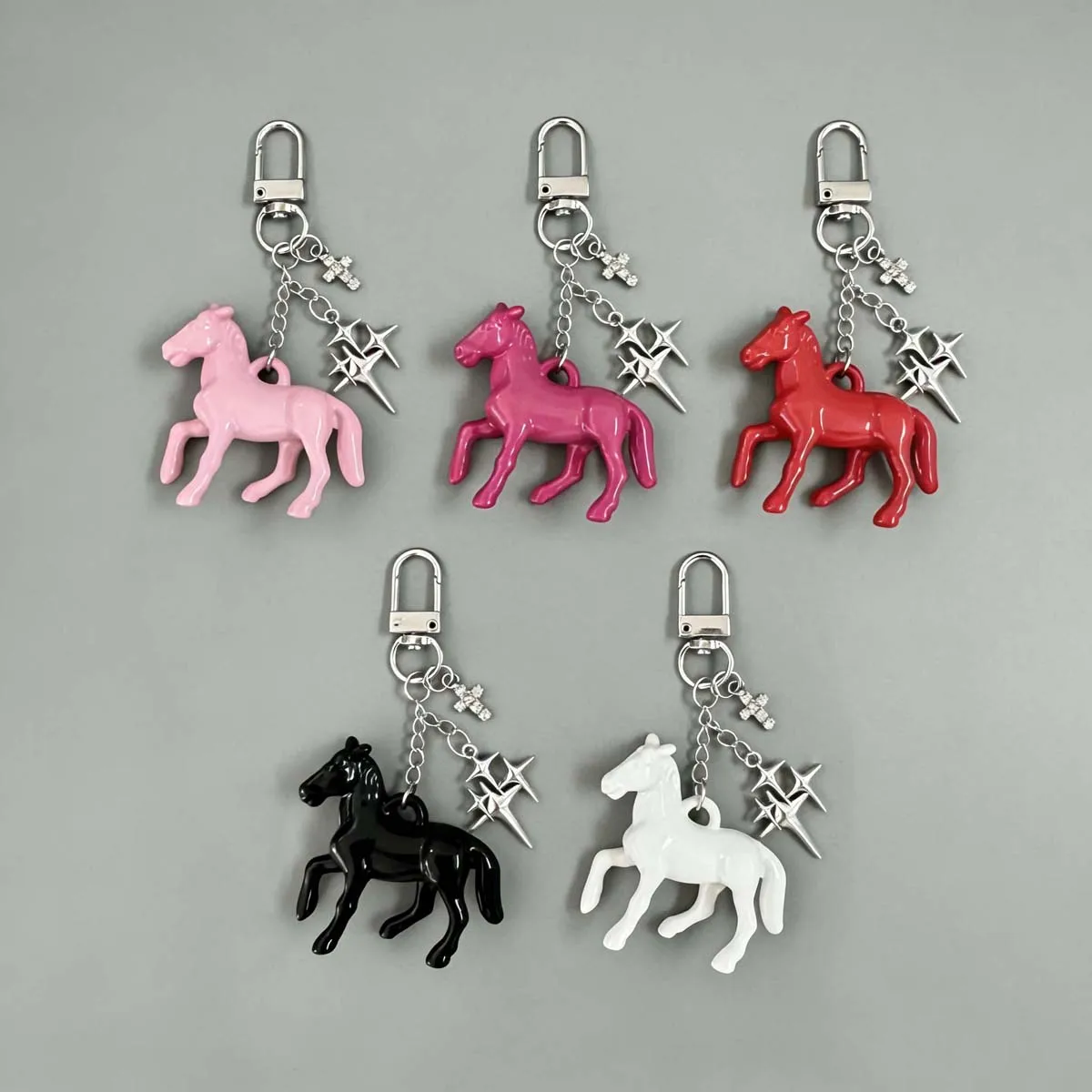 Cute Acrylic Cartoon Animal Stereoscopic Small Horse Keychain for Women Multi-Functional Keychain Chains Decoration Accessories