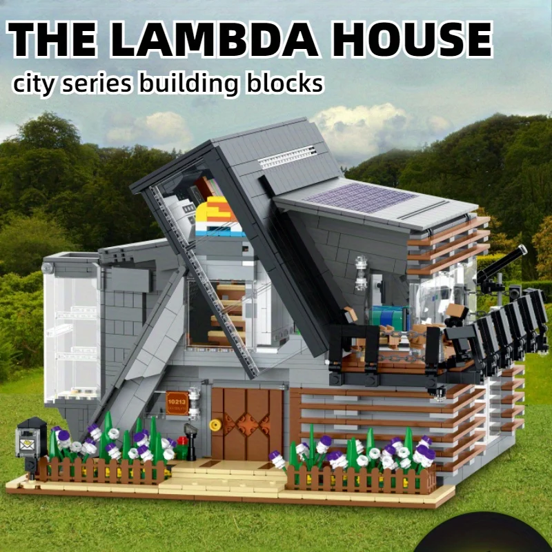 Die Lambda-Hausblöcke, Street View-Stil, DIY-Lernspielzeug, ideales Geburtstagsgeschenk für kreative junge Leute
