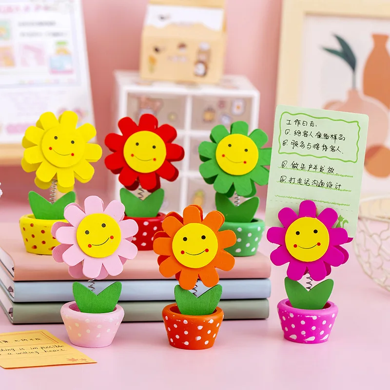 

30pcs/lot wedding souvenir Cartoon Sunflower Note Clip baby showers flowers place card holders