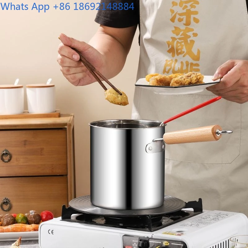 

German 304 Stainless Steel Deep Fryer Household Pot Oil-saving Fried Chicken French Fries Can Filter Oil