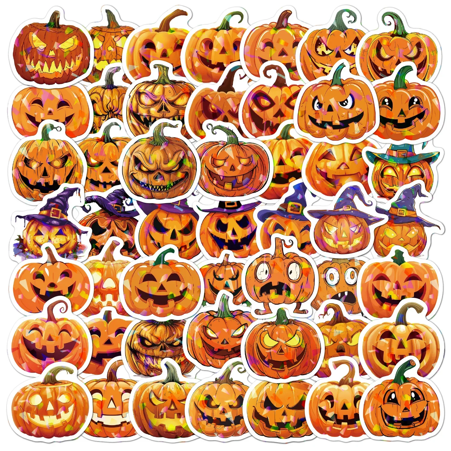 50Pcs Anime Halloween Pumpkin Stickers Guitar Skateboard Suitcase Children Waterproof PVC Graffiti Sticker Kid Classic Toys