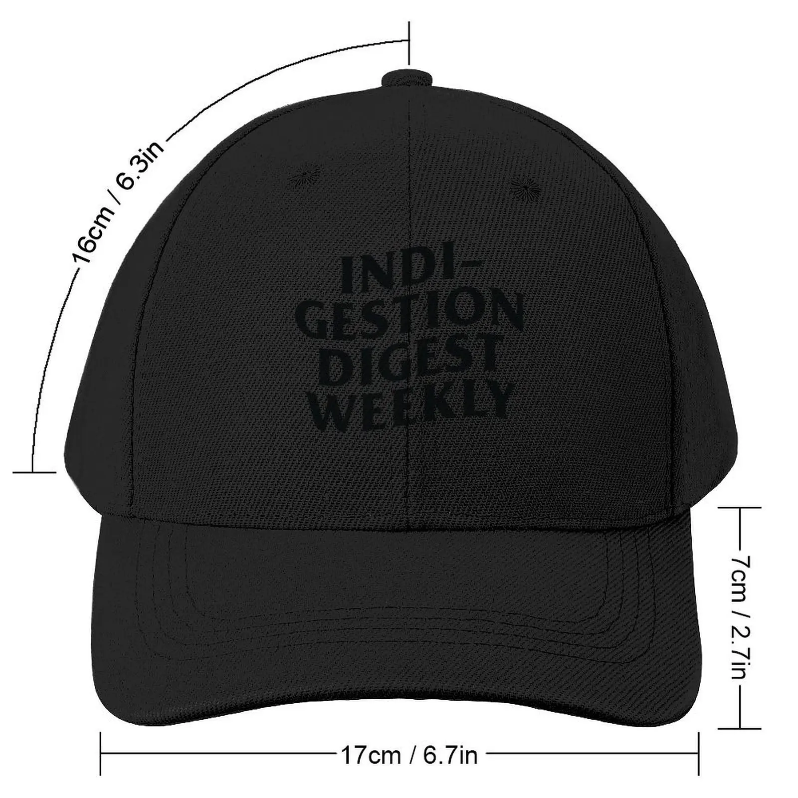 Indi-Gestion Digest Weekly Baseball Cap Luxury Brand Mountaineering Woman Men's