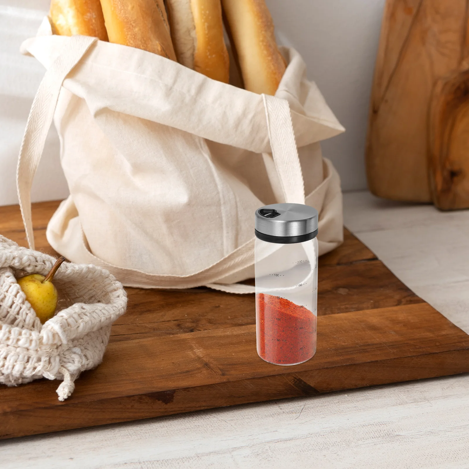 زجاجة بهار زجاجية 200 مل غطاء هزاز فلفل ملح مطبخ منزلي شواء توابل للتخييم مساحيق أعشاب متعددة الوظائف متينة