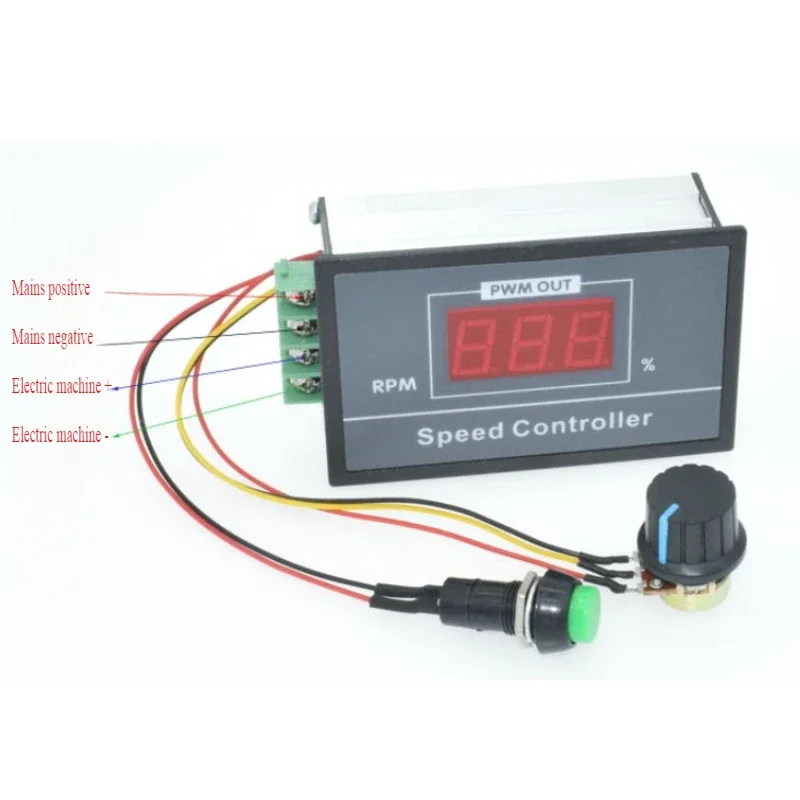 DC 6-60V 12V 24V 36V 48V 30A PWM DC Motor Speed Controller Regulator Motor Speed Controller with Start Stop Switch