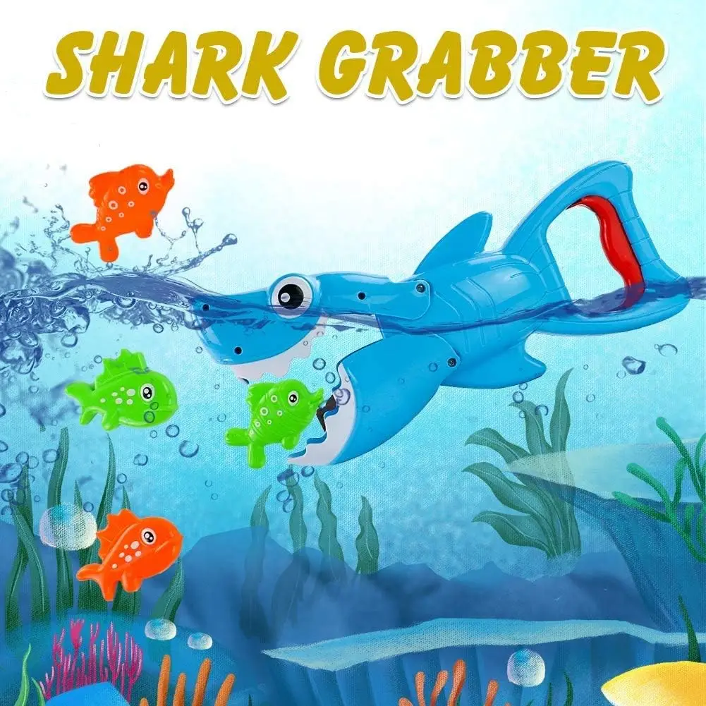 Игрушки для ванны Shark Grabber с кусанием зубов включает 4 игрушечных рыбки, игрушки для плавания, ванночка для бассейна для детей, мальчиков и девочек, подарок