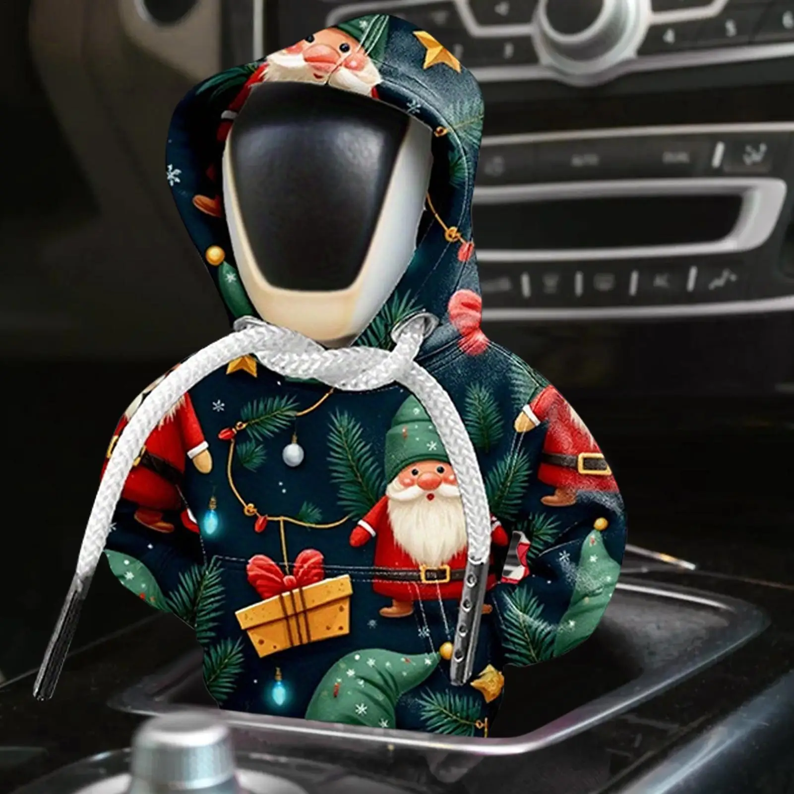 Gear Shift Hoodie Christmas Car Shift Knob Hoodie Cover Christmas Vehicle Accessories For SUV Automotive Truck Holiday Pickups