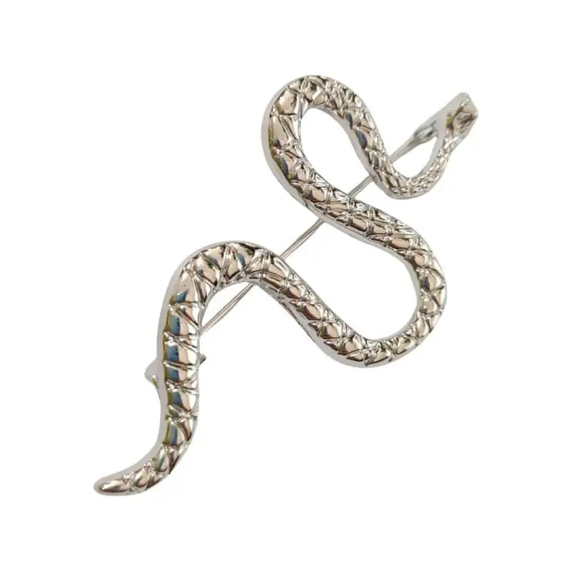 39BD Unique Gold Tone Snake Brooch Designed for Trendsetters and Jewelry Collector Practical Zinc Alloy Lapel Pin Decoration