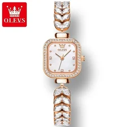 OLEVS 9987 Fashion Quartz Watch Stainless Steel Square dial