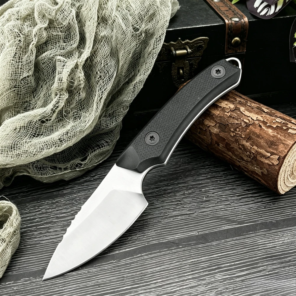 Brand-New 662 Outdoor Fixed-Blade Knife (with Sheath) 5Cr13MoV Steel Blade, Nylon Fiber Handle, Survival, Camping, Jungle Tool