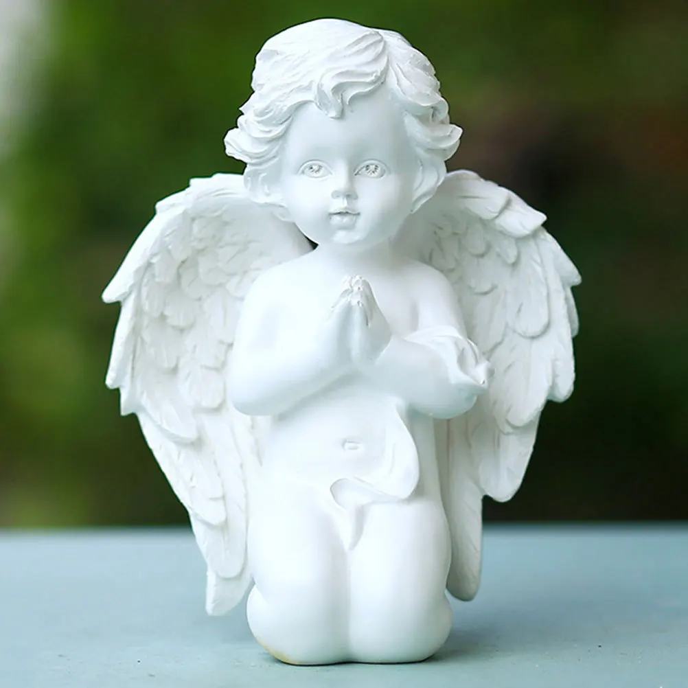 

1Pcs Resin Angel Shape Ornament White Cute Desktop Home Decoration Long-Lasting Adornment Resin Figurine Figurine Adornment