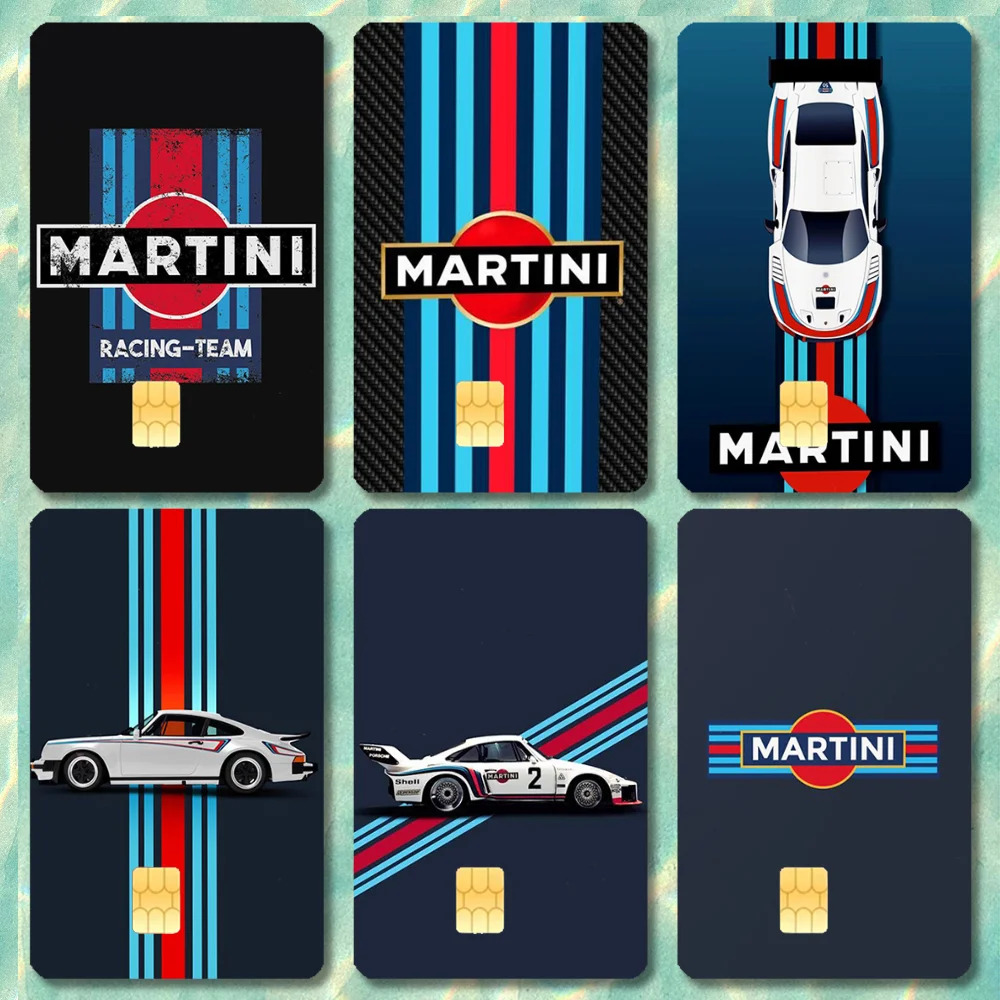 

Racing M-MartiniS Stripe Cool Stickers Credit Card Visa Debit Bank Charge Card Bus Metro Waterproof Sticker Decal Decoration