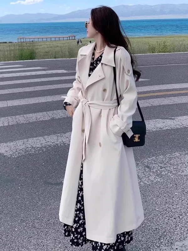 

Ele Beige Windbreaker Women's Mid-Length 2025 Spring Autumn New Sle Briti Sle Casual Godd Coat Jaet