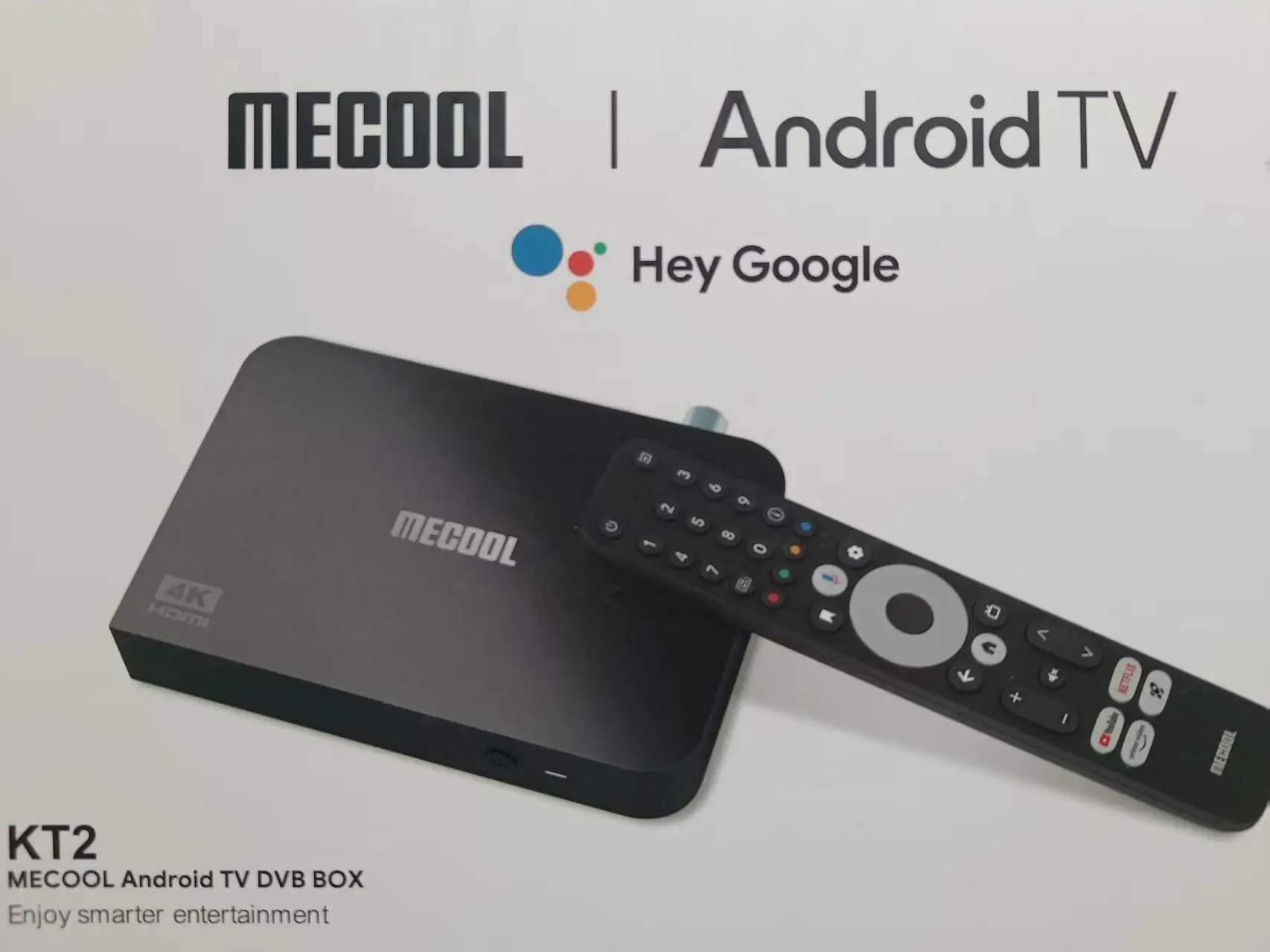MECOOL KT2 DVB-T2 Android 11 TV Box Amlogic S905Y4-B BT5.0 Google Netflx معتمد ATV 100M 2G + 32G WIFI 2.4G/5G 2T2R صندوق الوسائط