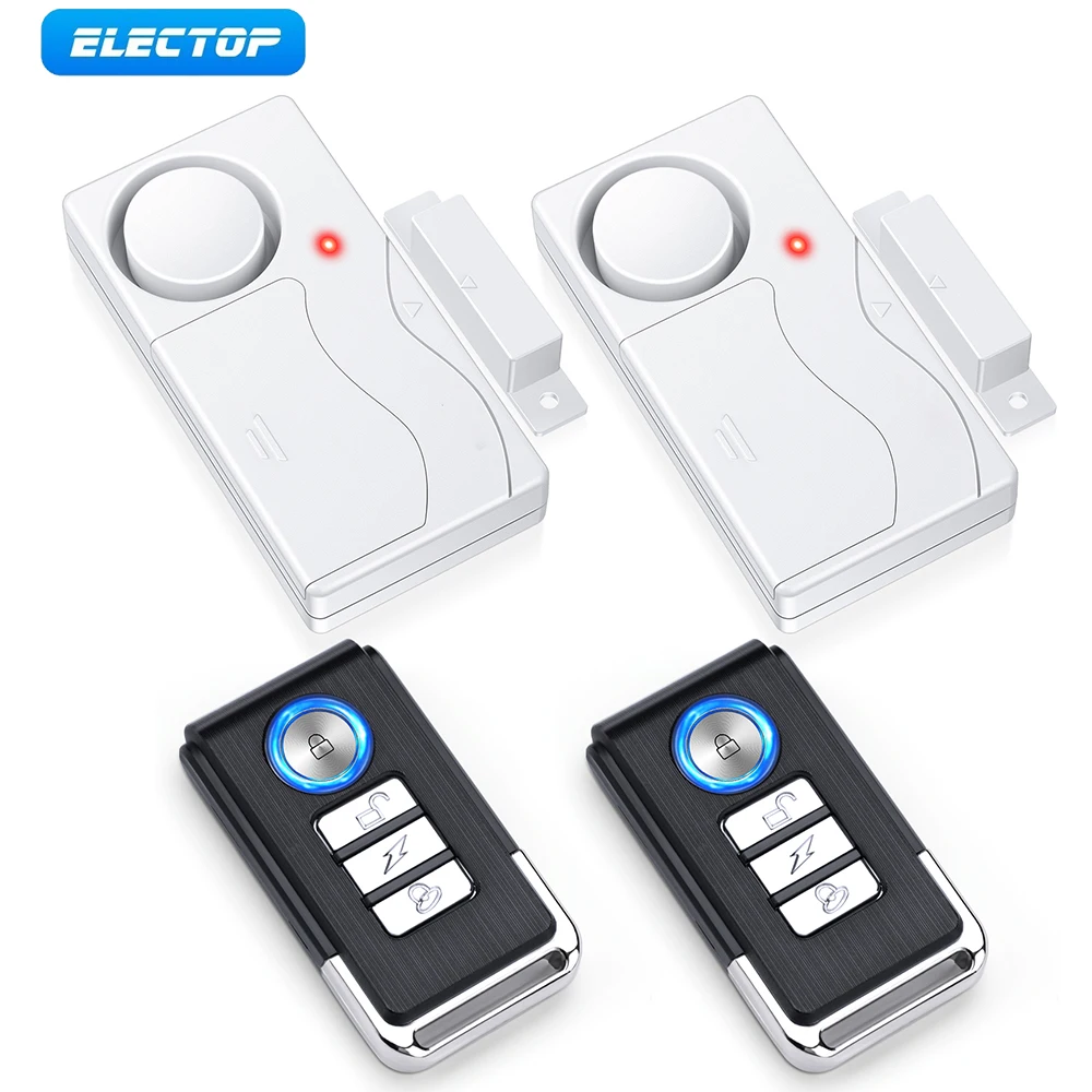 Electop Wireless Door Alarm With Remote 105dB Anti Lost Refrigerator Window Open Reminder Home Security Alarm System