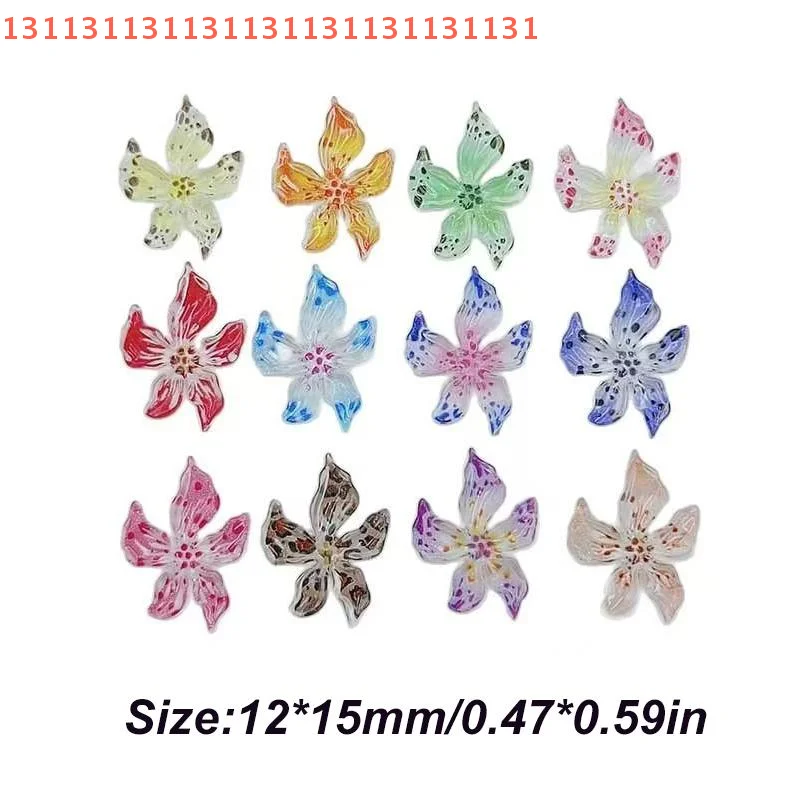 مسمار الفن سحر التدرج الجليد الشفاف هلام الزنبق مسمار الفن الديكور DIY بها بنفسك مانيكير جزء 20 قطعة مختلط ملون الراتنج زهرة الزنبق #2