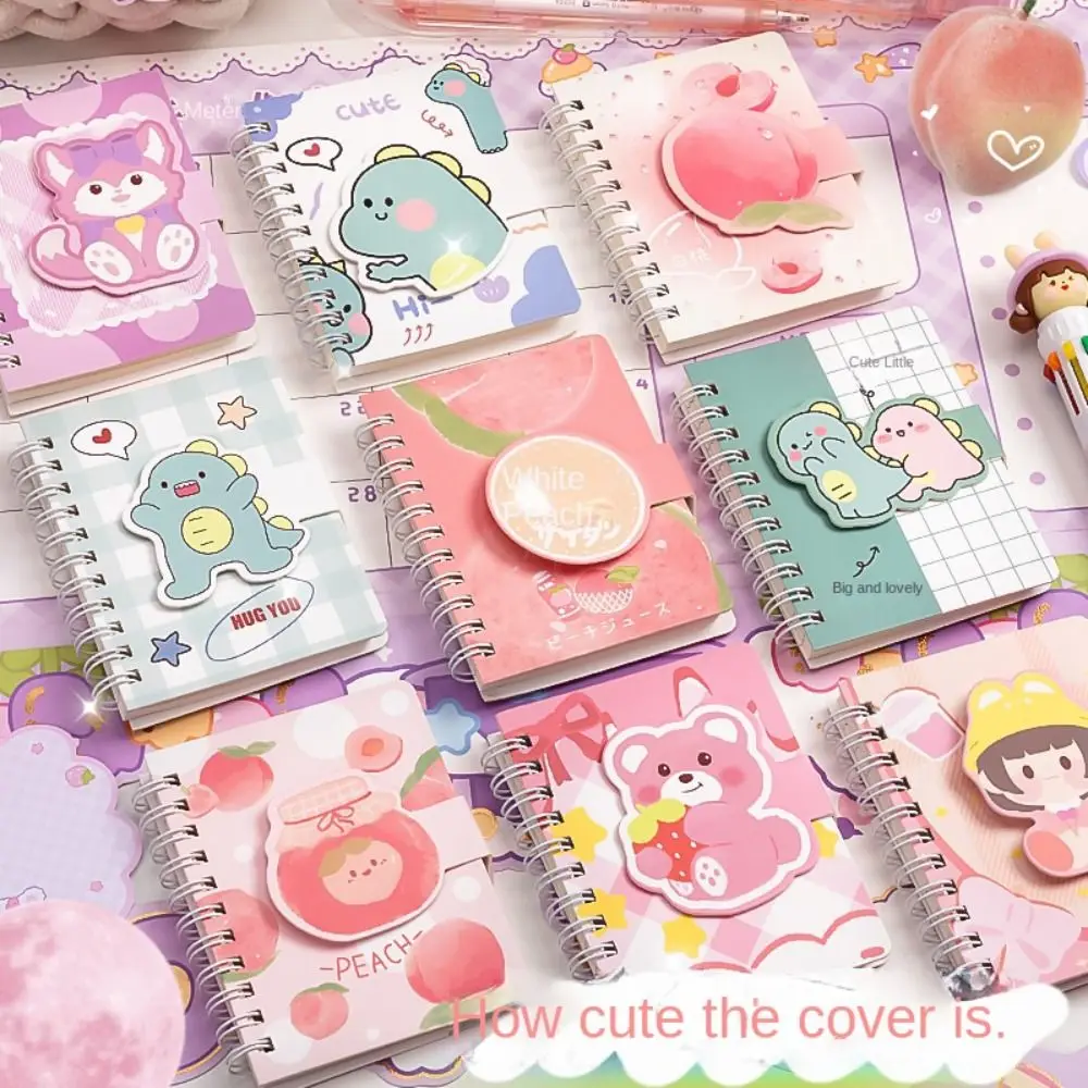 4Pcs 80 Pages Cartoon Coil Notebook New Office School Learn Supplies Mini Pocket Notepad Paper Notebook