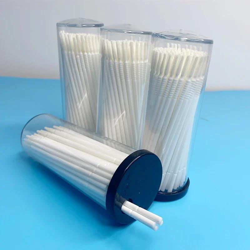 Microblade ماكياج مايكرو فرش تطبيق أداة صغيرة لاش فرشاة المتاح فرشاة صغيرة قضيب 100 قطعة رأس طويل أبيض اللون