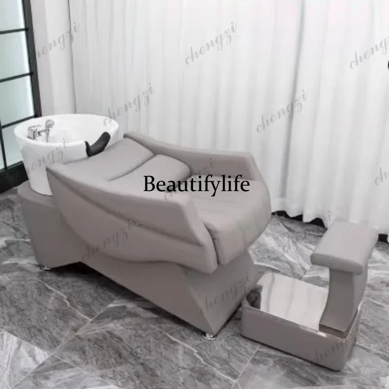 K153   Sink Barber Shop Shampoo Chair Stylist Lounge Hair Shower Shampoo Chair Barber PU Leather Furniture Shampooing