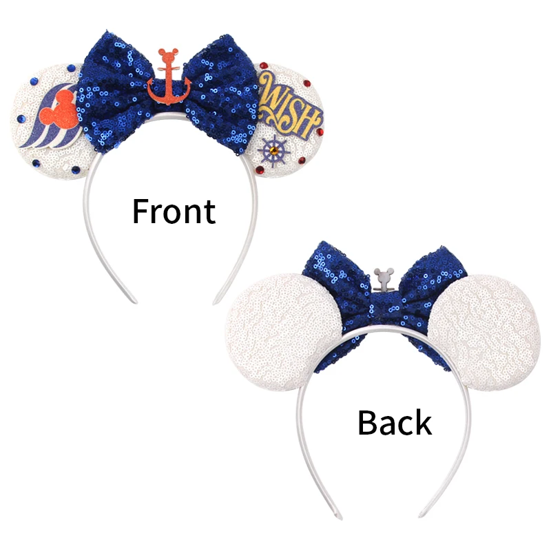 Cartoon Cute Mouse Ears 25th Anniversary Commemoration DIY Mouse Ears Magic Cruise Sparkle Bow DIY Headwear Adults Hairbands