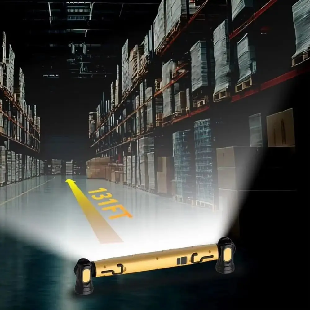 Super Bright LED Work Light Rotating Magnetic Base Rechargeable Magnetic Work Inspection Lamp Durable 5200mAh