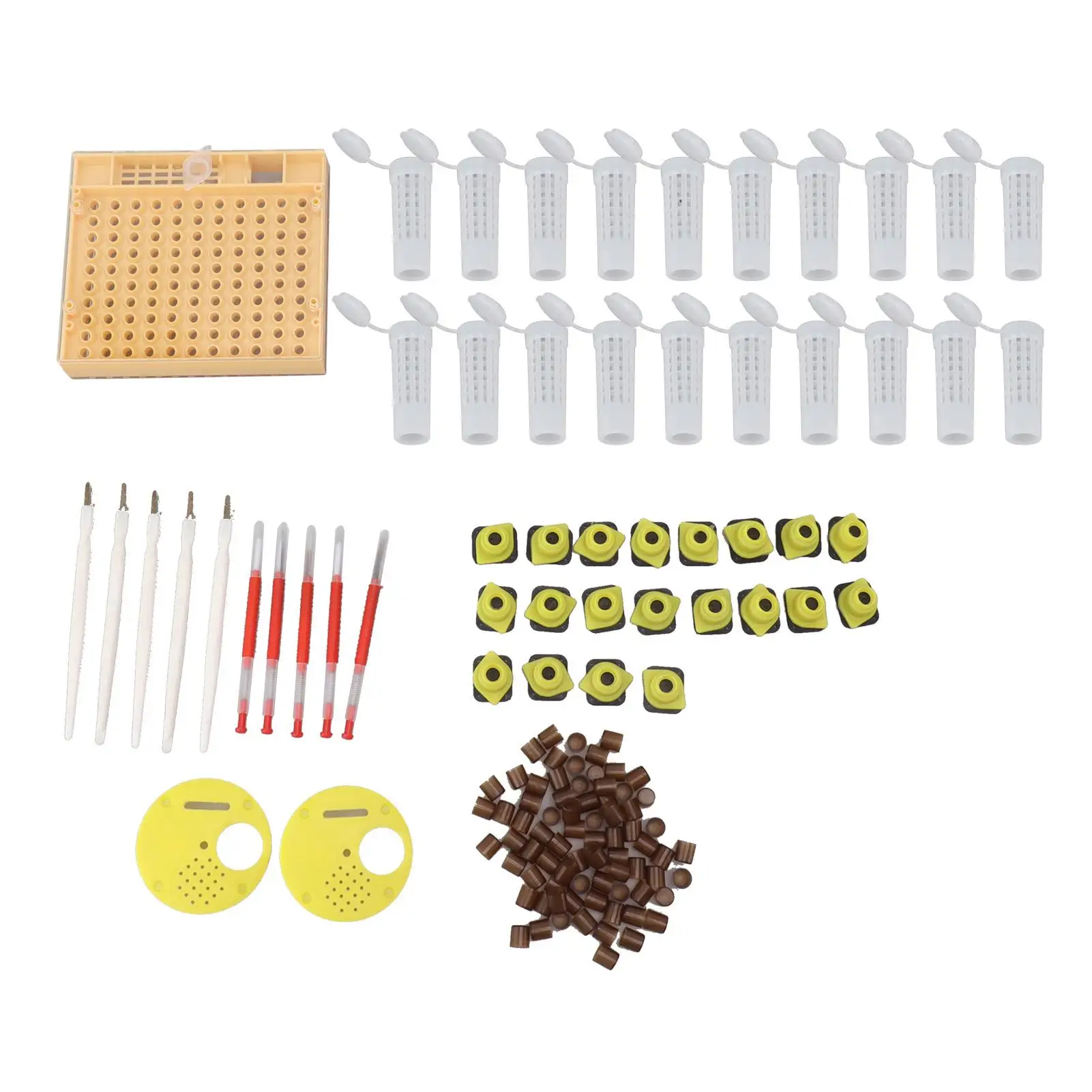 

Durable Queen Bee Rearing Grafting Kit with 110 Cell Cups Plastic Safe Healthy Beekeeping Tool Cost Effective for Farmers