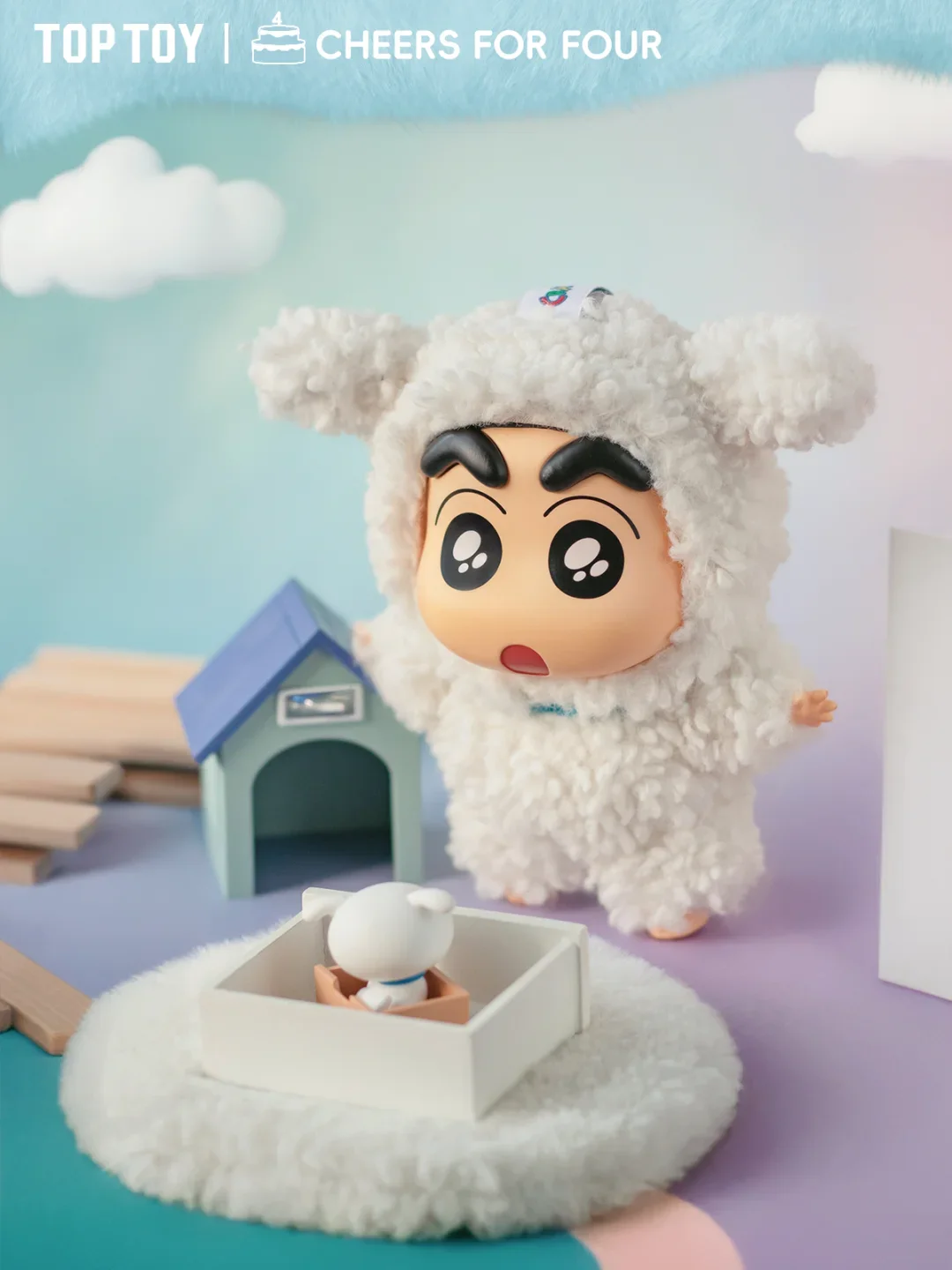 Original Toptoy Crayon Shin-Chan กล่องตาบอด Play Party Series ตุ๊กตาไวนิลอินเทรนด์ของเล่นอะนิเมะ Action Figure เครื่องประดับของขวัญที่กําหนดเอง