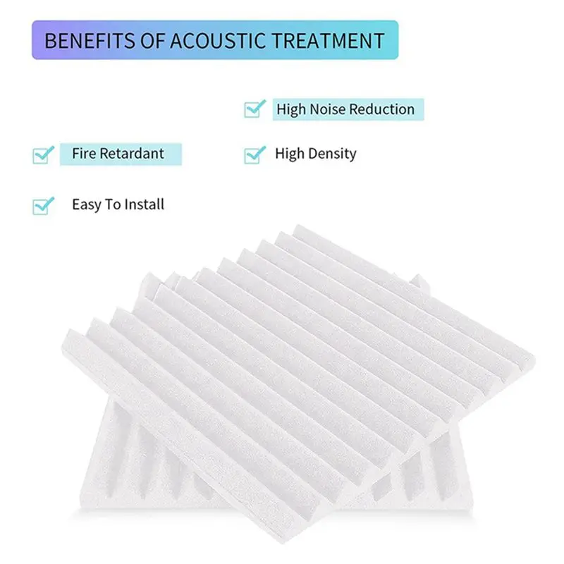 T22C 96Pcs Acoustic Foam Board,Studio Wedge Tile,Acoustic Foam Soundproof Pyramid Studio Treatment Wall Panel,Etc,2.5X30x30cm