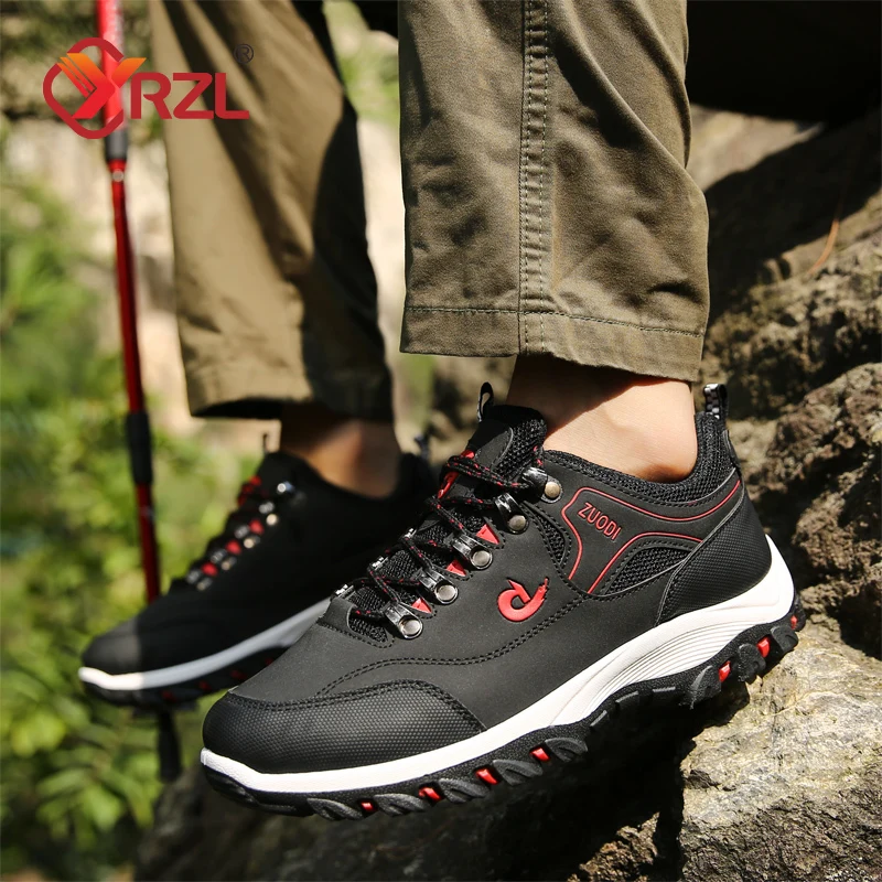YRZL Mens Sport Shoes Lightweight Hiking Shoes for Men Breathable Non Slip Durable Outdoor Walking Casual Shoes Size 48