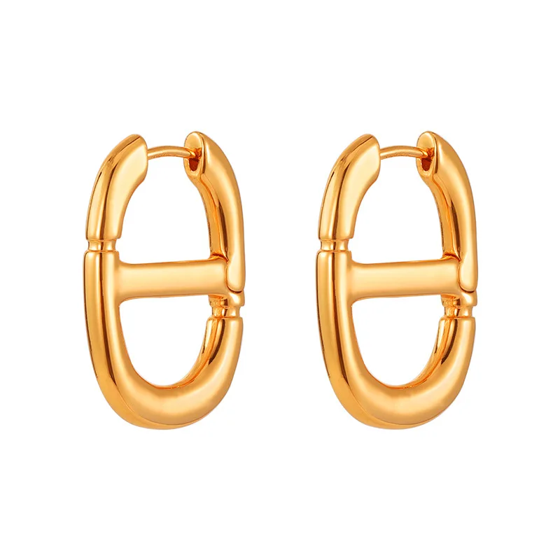 Double Loop Design Earrings 2024 New Gold Silver Color Geometric Elegant Luxurious Hoop Earrings for Women Girls Fashion Jewelry