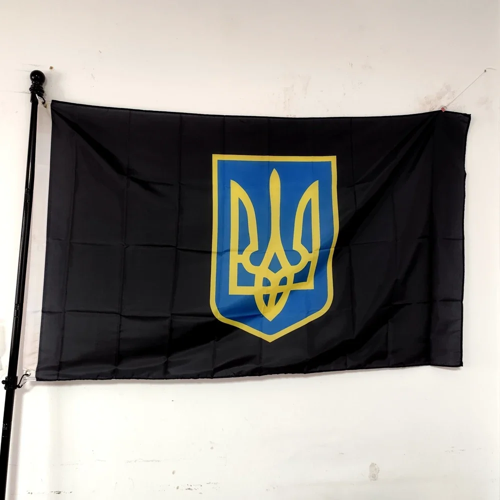 

Black Ukrainian Presidential Flag 90*150cm The Ukraine Polyester Banner Home Decoration Ukraine Flag