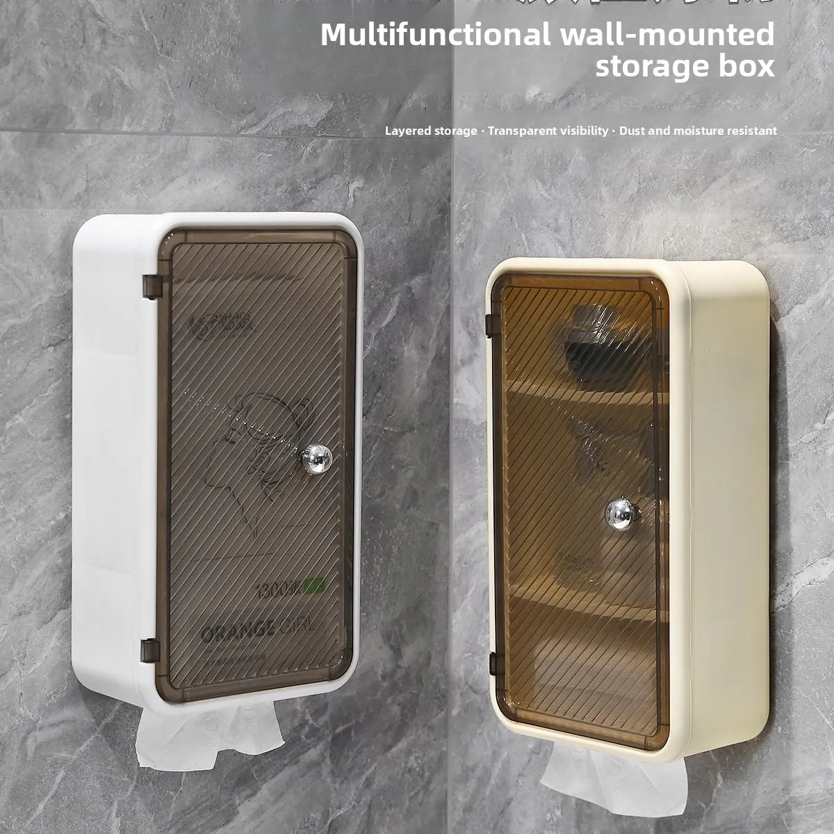 

Large Size Hanging Paper Towel Box Kitchen Bathroom Wall Mounted Waterproof Storage Organizer Simple Style Home Organization