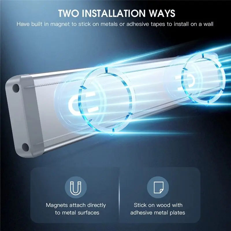 

AB11-64 LED Motion Sensor Indoor Under Cabinet Lights, Rechargeable Battery Powered, 2 Pack Dimmable Magnetic Closet Lights