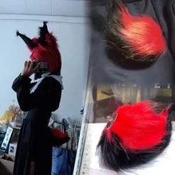 Hete Nieuwe Anime Radio Demon Staart Cosplay Alastor Rekwisieten Fursuit Wolf Beestachtige Staart Pluche Fox Cat Halloween Accessoires