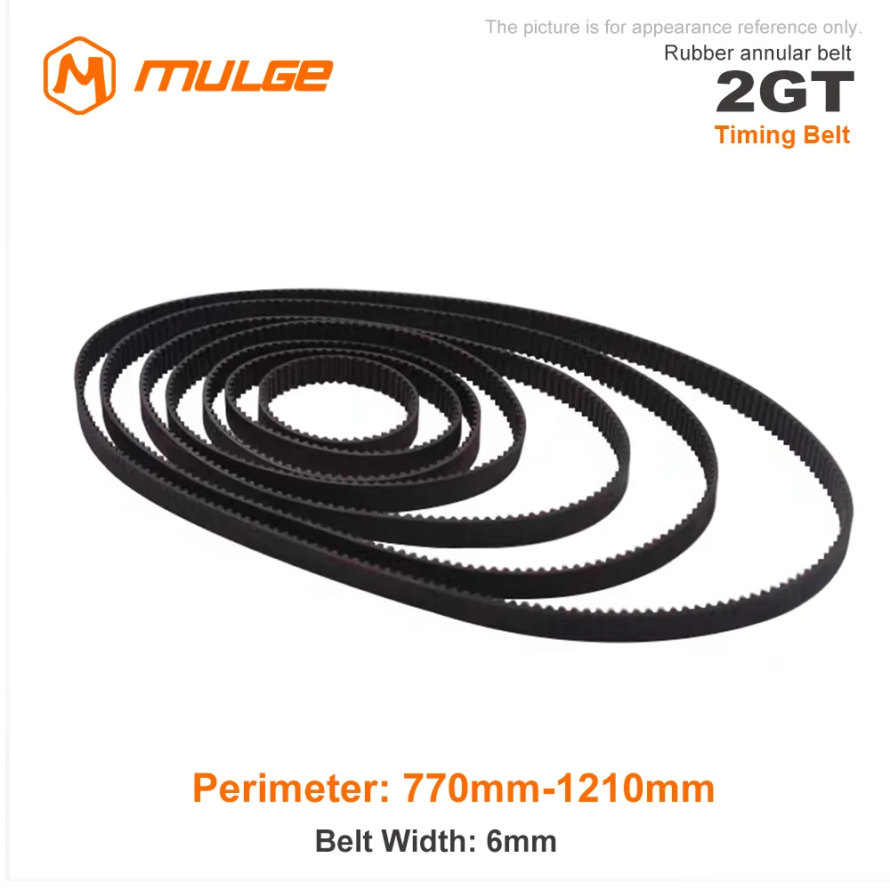 

GT2 Closed Loop Timing Belt Rubber 2GT 6mm 3D Printers Parts 770/782mm-1190/1210mm Synchronous Belts Part