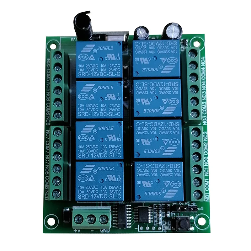 433 MHz DC 12V 24V 8 kanałów CH 8CH przełącznik bezprzewodowego pilota zdalnego sterowania System zdalnego sterowania odbiornik nadajnik 8CH