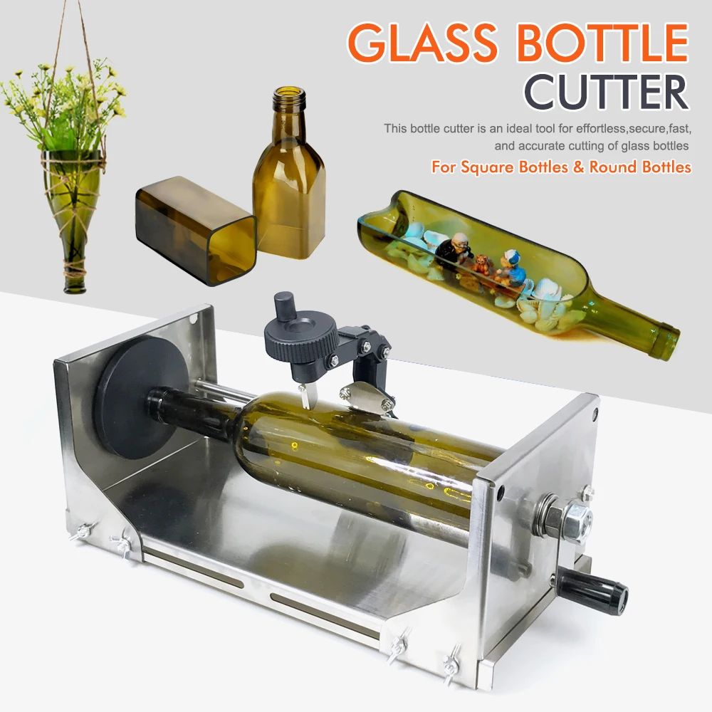 

Precision Glass Bottle Cutter Home Kitchen Tool for Square And round Bottles - Durable Cutting Device for Easy Bottle Trimming