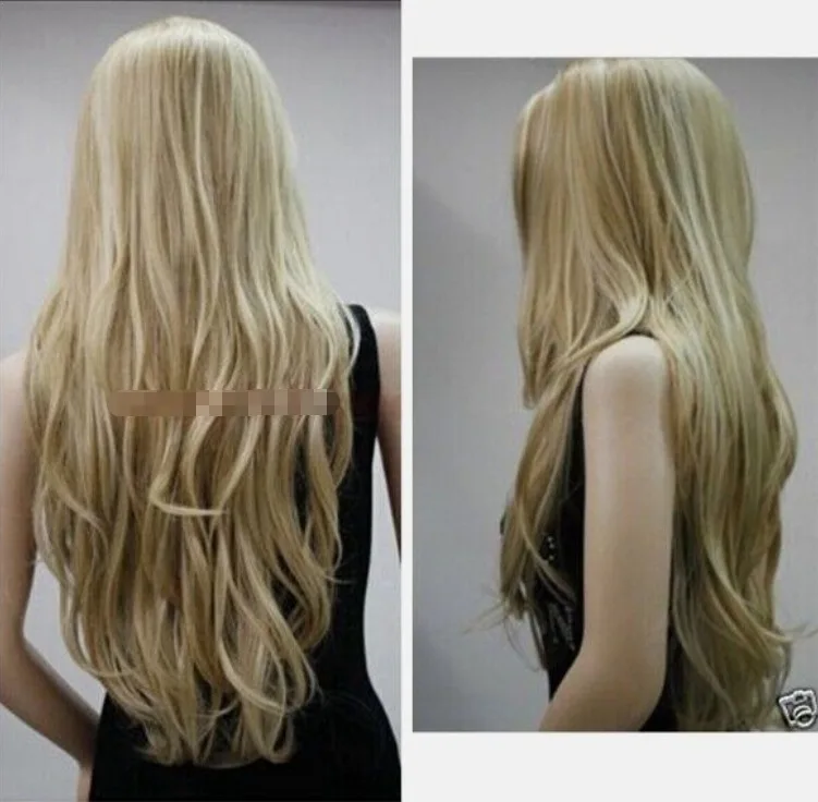 Lady Body Wave Light Blonde Synthentic Wig Heat safe Silky Side Part Gluless USA