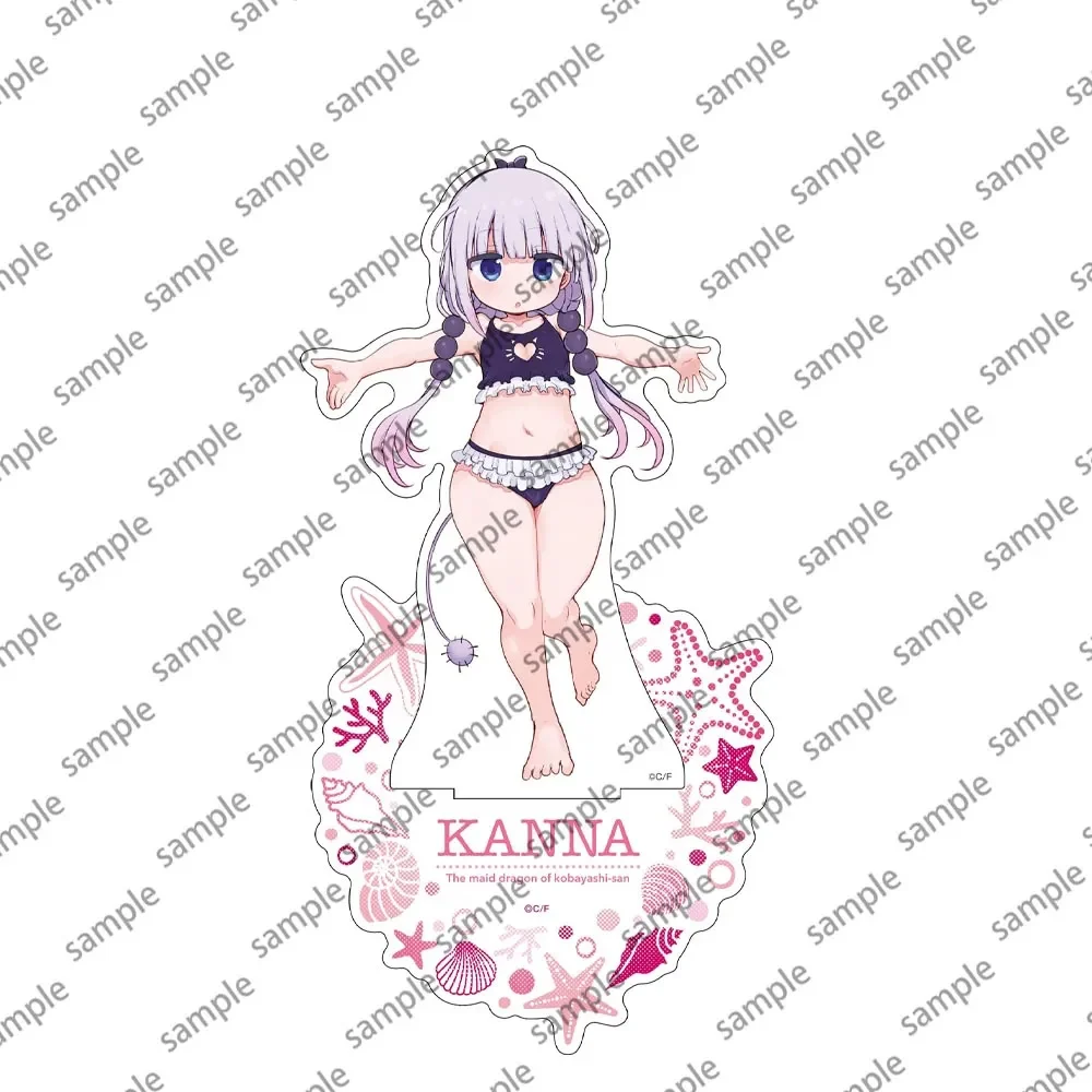 Sexy Anime Miss Tohru Kanna Acrylic Keychain Stand Plate Toy Kobayashi's Cartoon Dragon Figure DIY Desk Maid S Decoration Gift