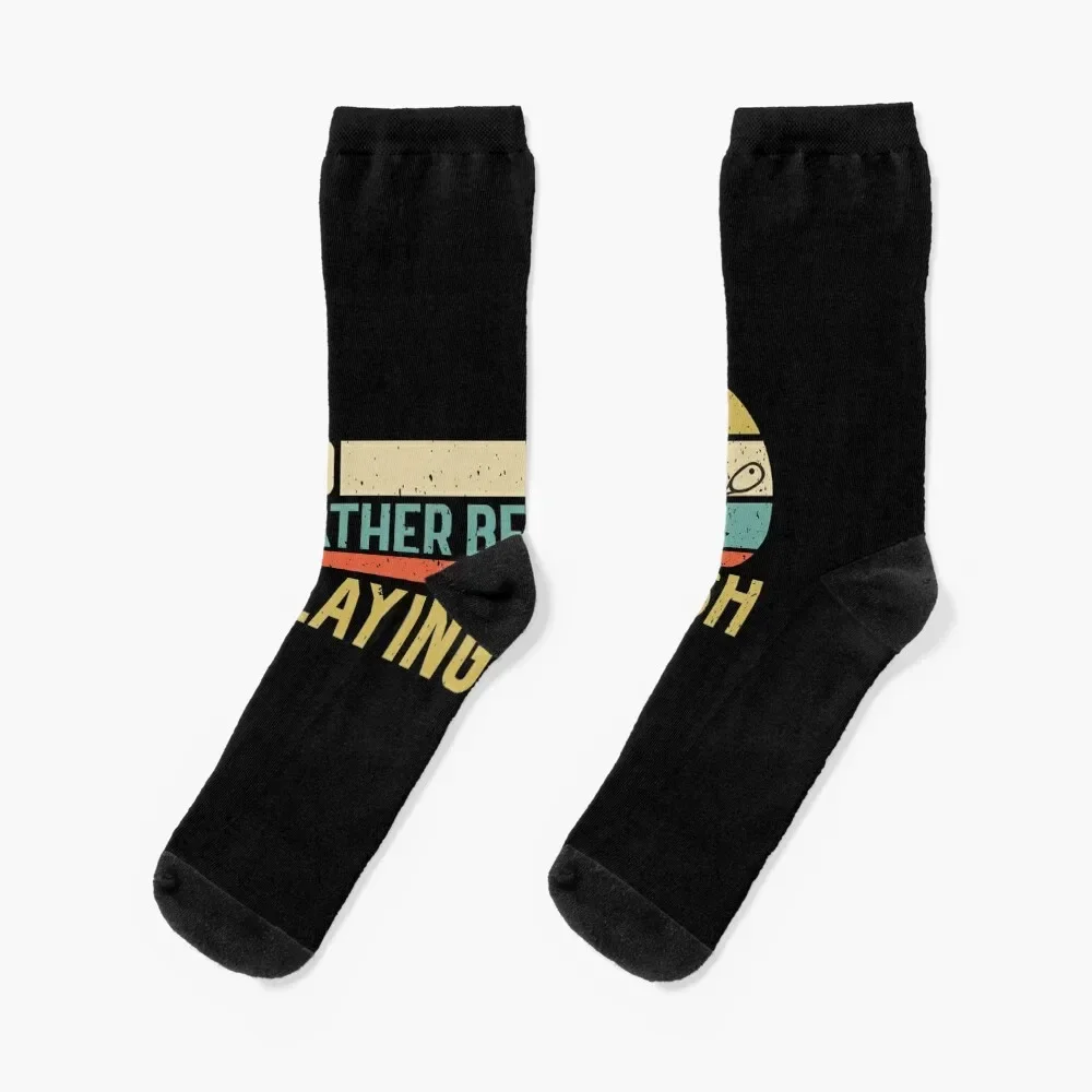 I'd Rather Be Playing Squash Retro Gift Squash Lover Socks designer funny sock Socks Men Women's