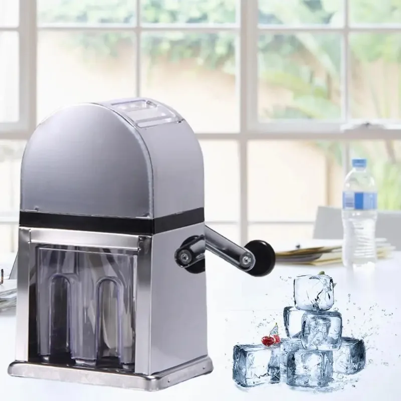 Multifunction Manual Ice Crusher Shredding Machine Mini Kitchen Handheld Snow Cone Ice Shaver for Home Party